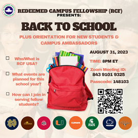Back to School '23–'24 + Orientation flyer