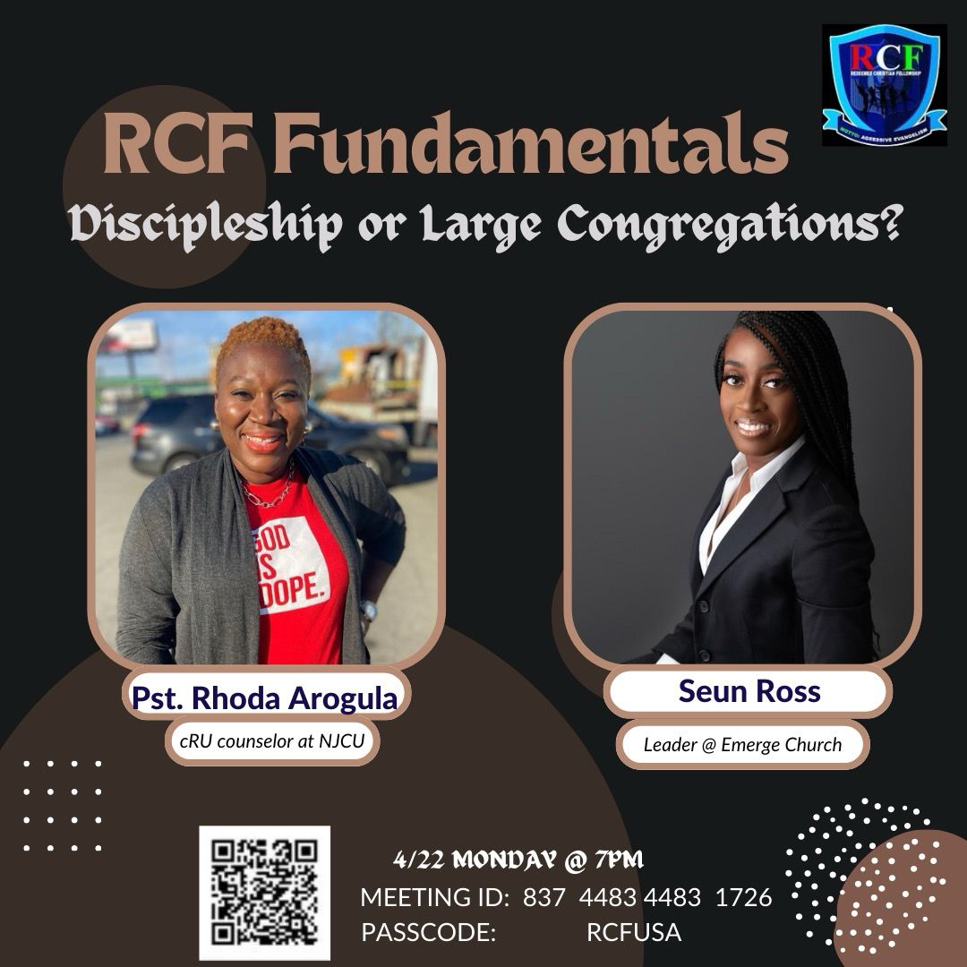 RCF Fundamentals — Discipleship or Large Congregations? flyer