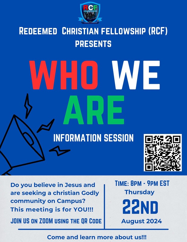 Who We Are — RCF Information Session flyer