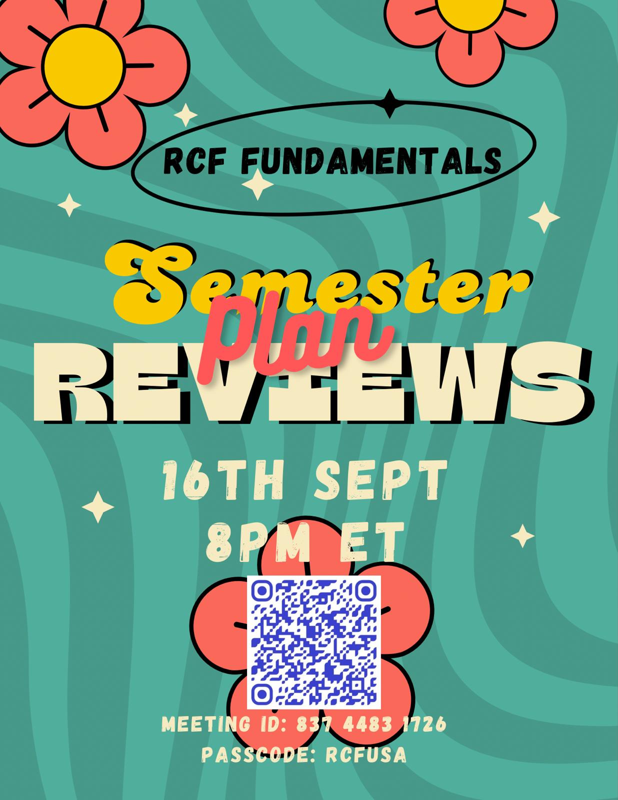 Semester Plan Reviews — Fall 2024 flyer