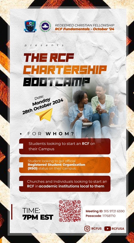 The RCF Chartership Bootcamp flyer