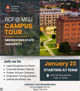 RCF @ MSU Campus Tour — Midwestern State University flyer