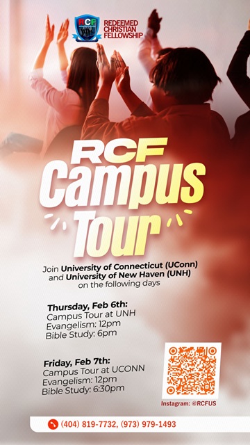 RCF Campus Tour — UConn & UNH flyer