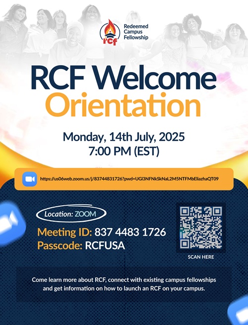 RCF Welcome Orientation flyer
