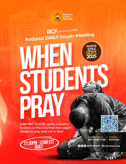 When Students Pray — National Daily Prayer Meeting flyer