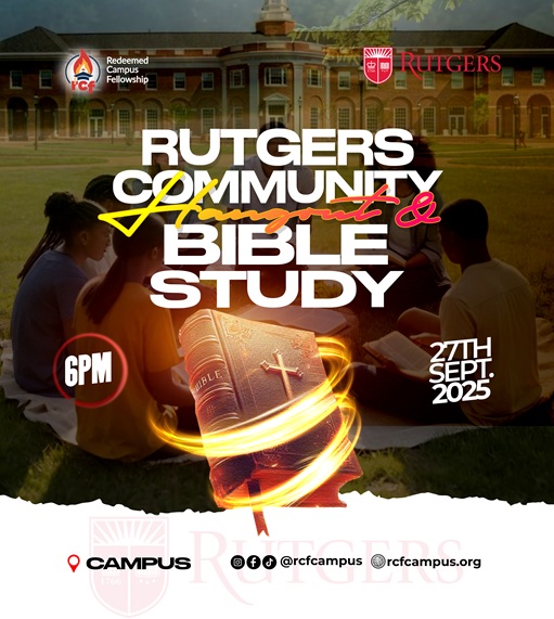 Rutgers Community Hangout & Bible Study flyer