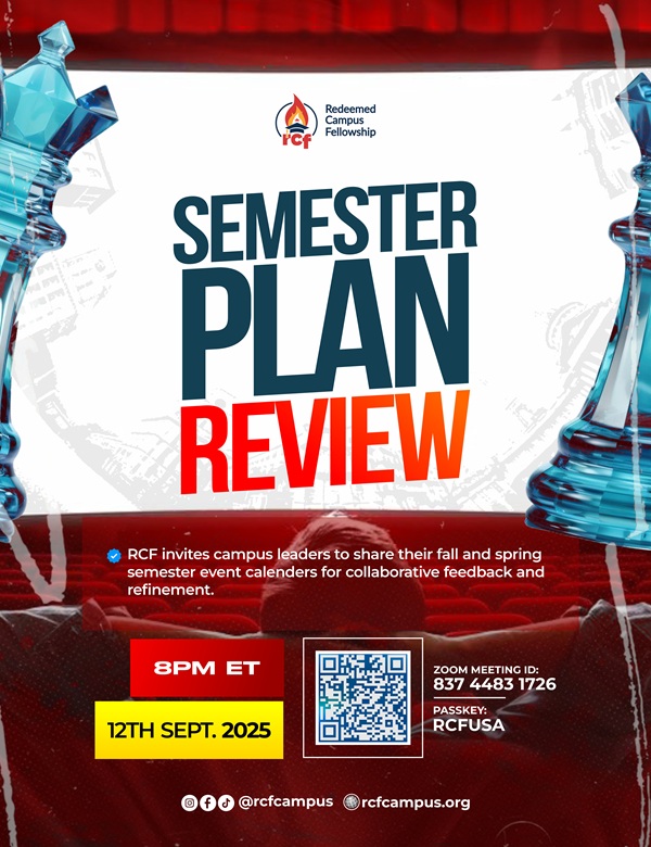 Semester Plan Review — Fall 2025 flyer