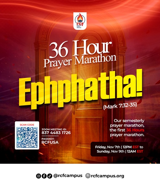 36-Hour Prayer Marathon — Ephphatha! flyer