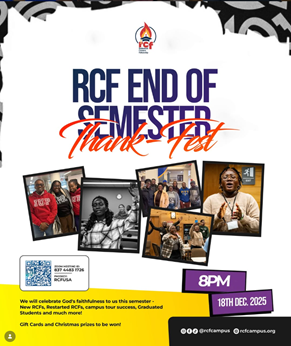 RCF End of Semester Thanks-Fest flyer